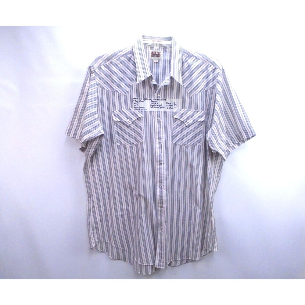 Ely Cattleman Men Pearl Snap Western Shirt Size XL Tallman Pocket Short Sleeve 5